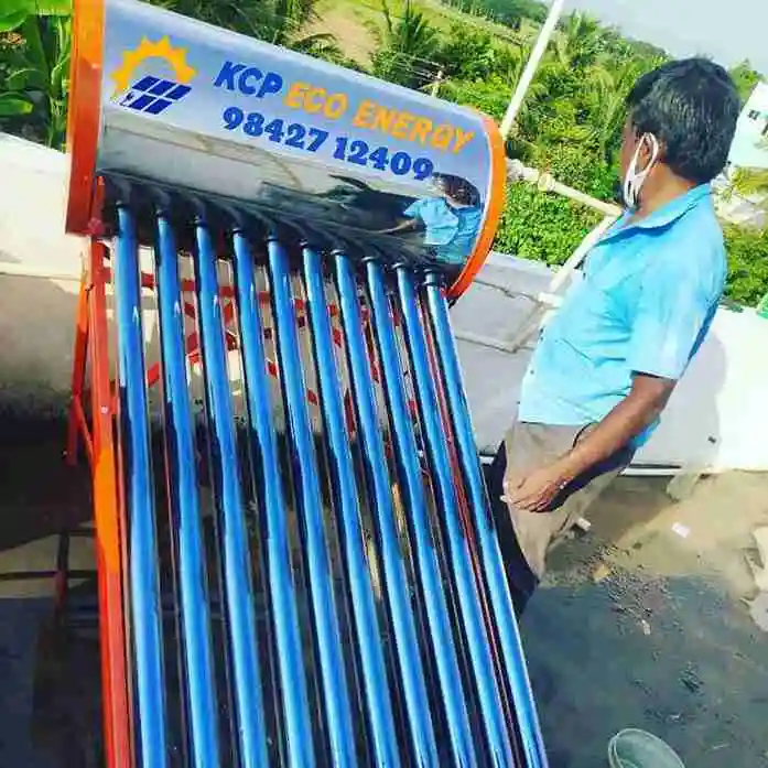 100 LPD solar water heating system installed In Chennai